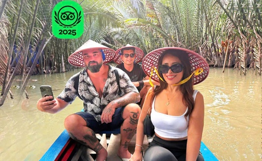 Authentic Mekong Delta: Tuk Tuk, Rowing Boat, Biking Regular Tour (Max 25 Pax)