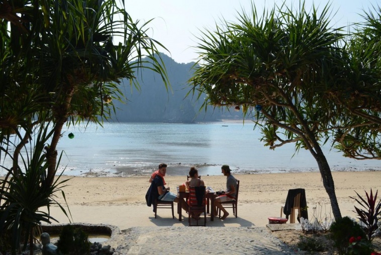 Great meal on island