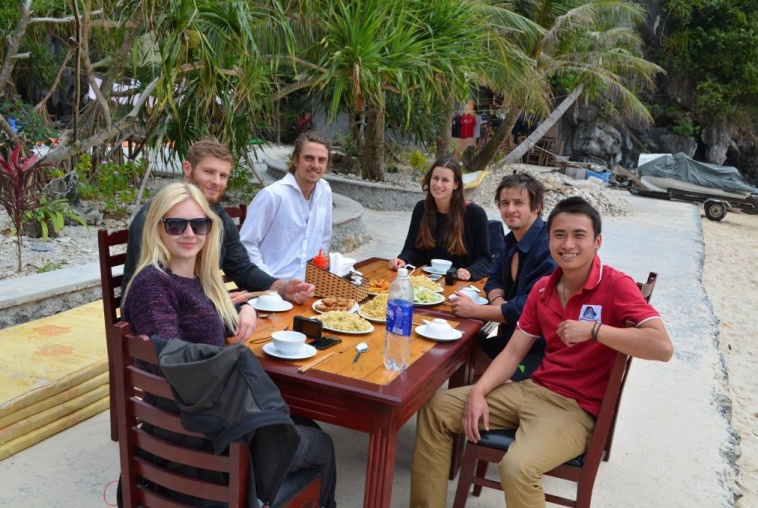 Meal on island