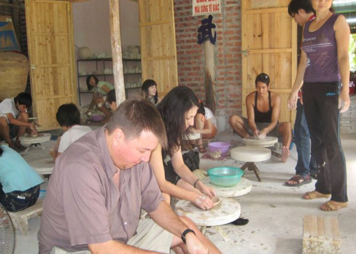 Hanoi to Bat Trang ceramic village cycling tour